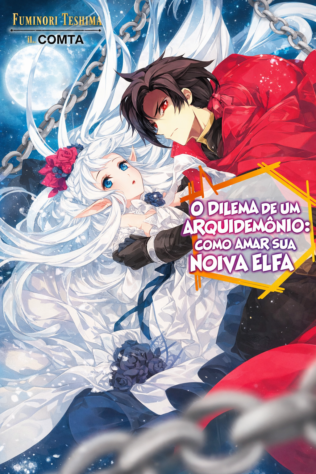 Capa da novel O Dilema de Um Arquidemônio: Como Amar sua Noiva Elfa