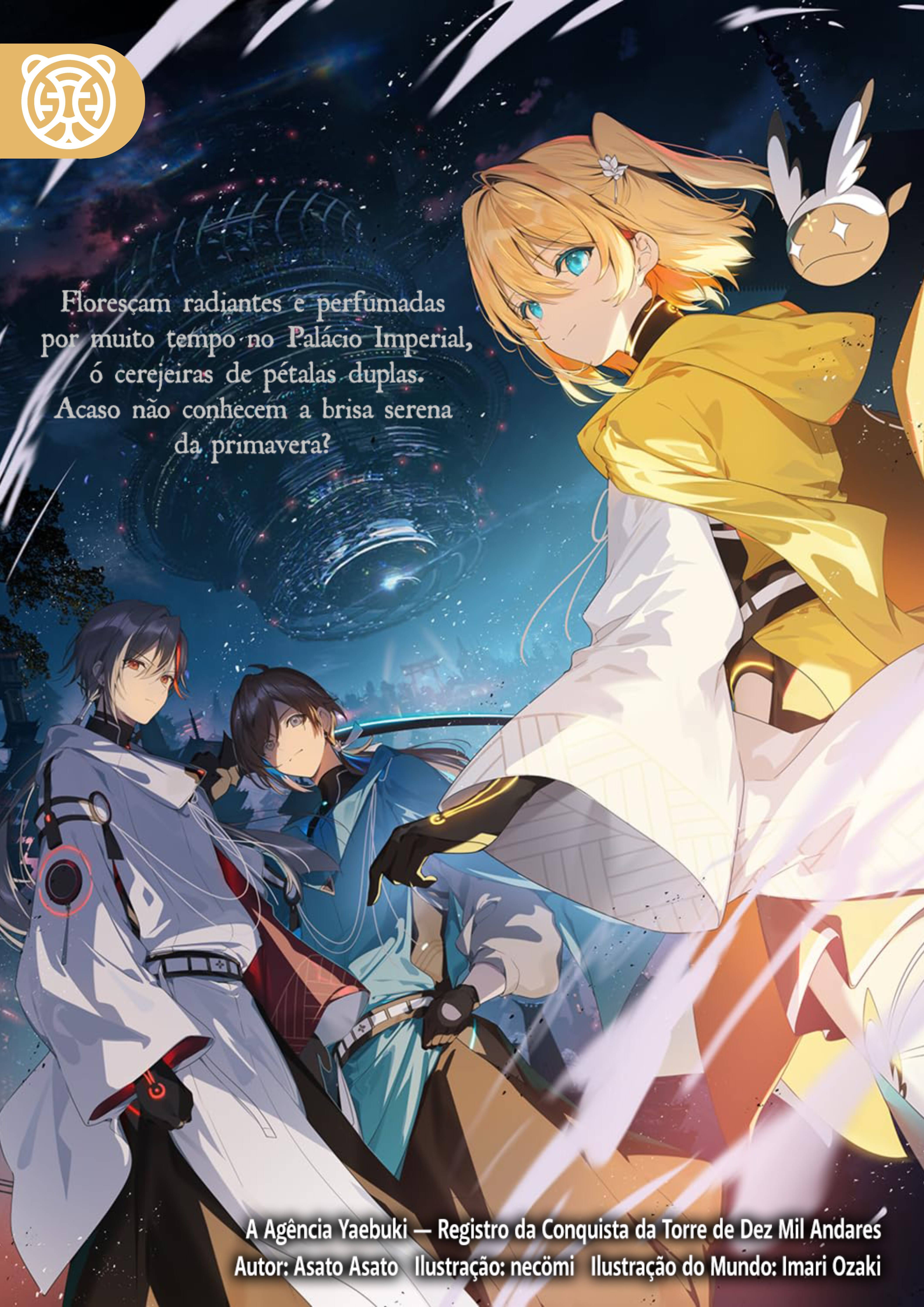 Capa da novel A Agência Yaebuki - Registro da Conquista da Torre de Dez Mil Andares